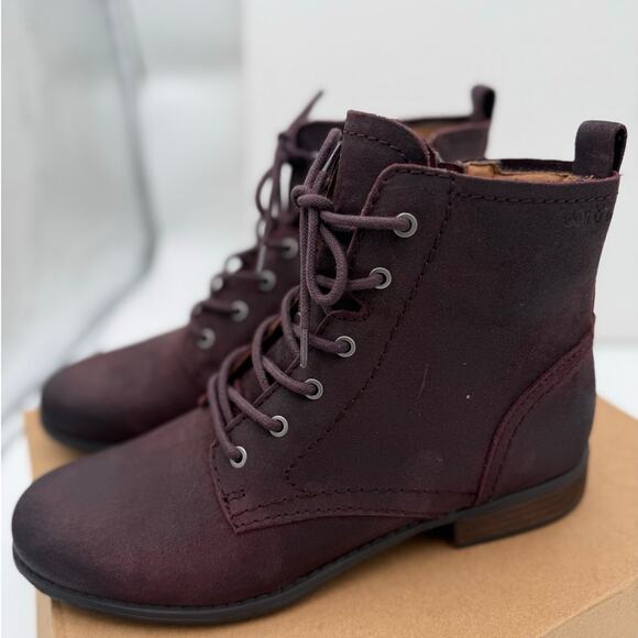 Earth® Dark 600 Red Leather Boots Women's size 10M Janel-QV - Picture 7 of 15